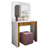 Penteadeira Camarim Rouge Com 1 Gaveta Ripada e LED