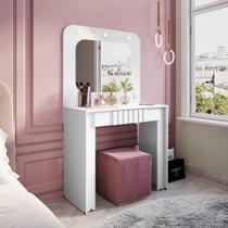 Penteadeira Camarim Rouge com Espelho e LED Gaveta Maquiagem