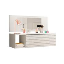 Penteadeira Camarim Suspensa Branca Com Espelho Joy Peternella