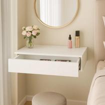 Penteadeira Camarim Suspensa Com 1 Gaveta Branco 60cm