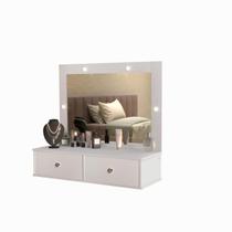 penteadeira camarim suspensa com espelho luz gavetas luxo