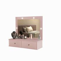 penteadeira camarim suspensa com espelho luz gavetas luxo