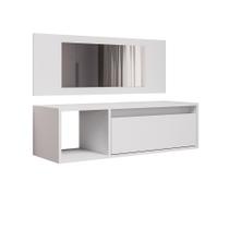 Penteadeira Camarin Suspenso Espelho 1P Nicho Quarto Mayumi 90cm Branco - D Rossi Penteadeira Camarin Suspenso Espelho 1P Nicho Quarto Mayumi 90cm Branco - D Rossi
