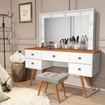 Penteadeira com Banqueta Camarim Leds e Espelho Incluso Anaí