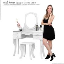Penteadeira Com Banqueta Espelho 4 Gavetas Princesa Patrimar Branco