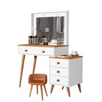 Penteadeira com Banqueta material sintético Ágata Espelho Led e Gavetas 100% MDF Para Acessórios Maquiagem Penteadeira com Banqueta material sintético Ágata Espelho Led e Gavetas 100% MDF Para Acessórios Maquiagem