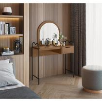 Penteadeira com Espelho 1 Gaveta Oasis Preto/Nature