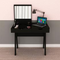 Penteadeira com Espelho 1 Gaveta Pe2019 Preta - Tecno Mobili