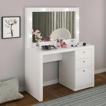 Penteadeira Com Espelho 3 Gavetas Multimóveis Cr35023 Branca Penteadeira Com Espelho 3 Gavetas Multimóveis Cr35023 Branca