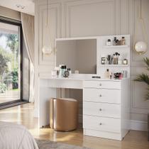 Penteadeira com Espelho 3 Gavetas Princesa Para Quarto De Menina Branco Estudos Closet