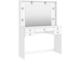 Penteadeira com Espelho Camarim 5 Gavetas 117 Cm Branco Movelbento