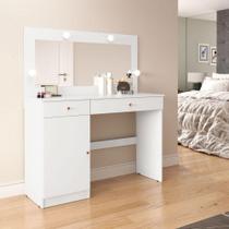 Penteadeira Com Espelho Camarim Diamante 2 Gavetas Led Salãs Blogueiras E Influenciadoras - Patrimar