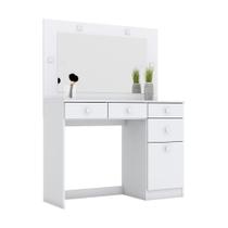 Penteadeira com Espelho e LED ChBraçoe 1 PT 4 GV Branca