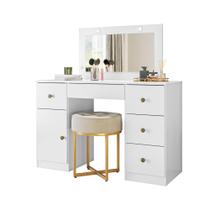 Penteadeira Com Espelho Led Camarim Sonhos 5 Gavetas 1 Porta Moval Penteadeira Com Espelho Led Camarim Sonhos 5 Gavetas 1 Porta Moval
