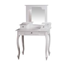 Penteadeira com Espelho Luís XV de Madeira com 3 Gavetas - 1046