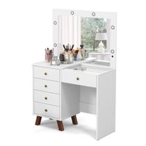 Penteadeira com Espelho Mel Branca