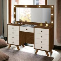 Penteadeira com Espelho Mila Malbec e Off White Luapa