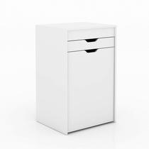 Penteadeira Compacta Com Puff 54x85x45 cm Branca Tecido 408