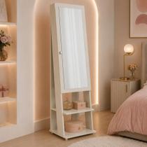 Penteadeira CR35551 com Espelho e Porta-joias MDF-MDP Off White Multimóveis Penteadeira CR35551 com Espelho e Porta-joias MDF-MDP Off White Multimóveis