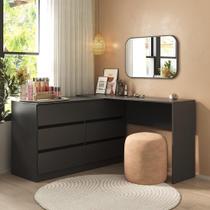 Penteadeira De Canto 120cm 6 Gavetas Flex Multimóveis Mp4404 Preto Penteadeira De Canto 120cm 6 Gavetas Flex Multimóveis Mp4404 Preto