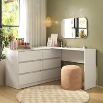 Penteadeira De Canto 120cm 6 Gavetas Multimóveis Mp4404 Branco Penteadeira De Canto 120cm 6 Gavetas Multimóveis Mp4404 Branco
