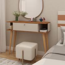 Penteadeira de Madeira Lumine Nature Off White Design Moderno e Sofisticado