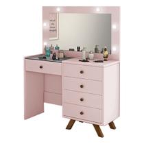 Penteadeira Decorativa 4 Gavetas e Porta Jóias com Tampo de Vidro Diana Rose G37 - Gran Belo