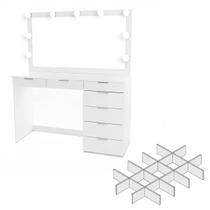 Penteadeira Ditália 7 Gavetas 2divisórias Br Kit Luz Camarim Penteadeira Ditália 7 Gavetas 2divisórias Br Kit Luz Camarim