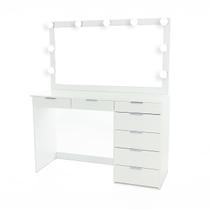 Penteadeira Ditália 7 Gavetas Branco c/ Kit Luz Camarim Penteadeira Ditália 7 Gavetas Branco c/ Kit Luz Camarim