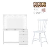 Penteadeira Ditália 7 Gavetas Com Cadeira + Kit Luz Pe-50 Penteadeira Ditália 7 Gavetas Com Cadeira + Kit Luz Pe-50