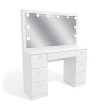 Penteadeira Ditália 7 Gavetas Pe-80 Branco Com Kit Luz Camarim