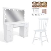 Penteadeira Ditália 7Gavetas c/Cadeira + kit luz PE-80 Cozy Penteadeira Ditália 7Gavetas c/Cadeira + kit luz PE-80 Cozy