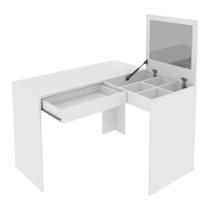 Penteadeira/escrivaninha De Canto 110cm Com Espelho E 1 Gaveta Multimóveis Cr25279 Branco Penteadeira/escrivaninha De Canto 110cm Com Espelho E 1 Gaveta Multimóveis Cr25279 Branco