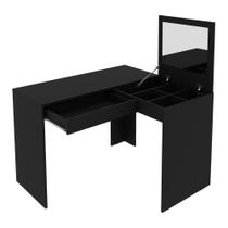 Penteadeira/escrivaninha De Canto 110cm Com Espelho E 1 Gaveta Multimóveis Cr25279 Preto Penteadeira/escrivaninha De Canto 110cm Com Espelho E 1 Gaveta Multimóveis Cr25279 Preto