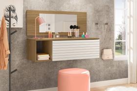 Penteadeira Escrivaninha Suspensa Camarim Joy Com Painel E Espelho Penteadeira Escrivaninha Suspensa Camarim Joy Com Painel E Espelho