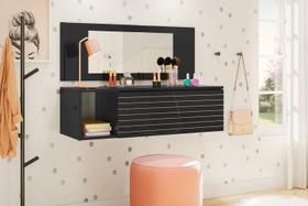 Penteadeira Escrivaninha Suspensa Camarim Joy Com Painel E Espelho Penteadeira Escrivaninha Suspensa Camarim Joy Com Painel E Espelho