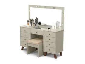 Penteadeira Grande Maquiagem Gavetas Camarim com LED Eloa Patrimar