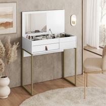 Penteadeira Industrial Lady C/Espelho Organizadora de Maquiagem C/Gaveta Branco - Olivar Móveis