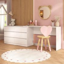 Penteadeira Infantil 231,5cm Com 6 Gavetas Multimóveis Mp4403 Branco Penteadeira Infantil 231,5cm Com 6 Gavetas Multimóveis Mp4403 Branco