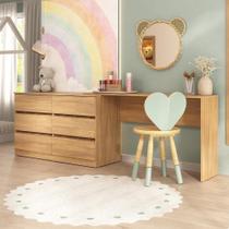 Penteadeira Infantil 231,5cm Com 6 Gavetas Multimóveis Mp4403 Madeirado Penteadeira Infantil 231,5cm Com 6 Gavetas Multimóveis Mp4403 Madeirado