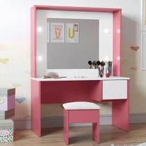 Penteadeira Infantil Bombonera Branco/Rosa Penteadeira Infantil Bombonera Branco/Rosa