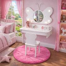 Penteadeira Infantil Branca Camarim Espelho 100% MDF Luxo Penteadeira Infantil Branca Camarim Espelho 100% MDF Luxo