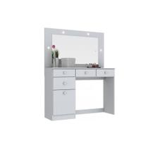 Penteadeira Infantil Chanel c/ 1 Porta e 4 Gavetas c/ Espelho Branco - Henn