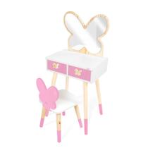 Penteadeira Infantil com Cadeirinha e Espelho Borboleta Tamanho G