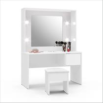 Penteadeira Infantil Diana Led e Banqueta Branca Ofertamo Penteadeira Infantil Diana Led e Banqueta Branca Ofertamo