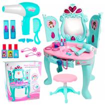 Penteadeira Infantil Menina Princesa Com Luz Som Sensor De Proximidade Secador E Acessórios