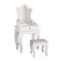 Penteadeira JB Bechara 7200 Branco Com Banqueta E Espelho