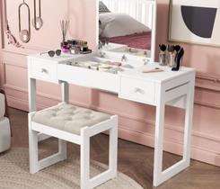 Penteadeira Luanda 2 Gavetas C/Colmeia Branco 100%MDF - Fenix