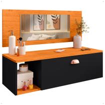 Penteadeira Make Up Suspensa Com Espelho 1 Gaveta Com Divisórias Nicho e Puxador Penteadeira Make Up Suspensa Com Espelho 1 Gaveta Com Divisórias Nicho e Puxador