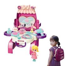 Penteadeira Maquiagem Mochila Infantil Menina Faz de Conta